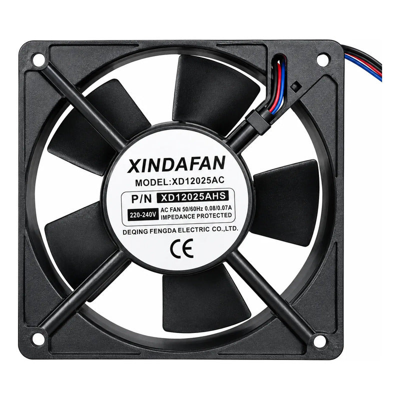 Ventilador Fan Cooler Xd12025ac 220v 120x25mm 2 Cables Negro