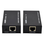 Extensor Hdmi Activo 60m Con Cable Rj45 Cat5e/6e 1080p Tx Rx Negro