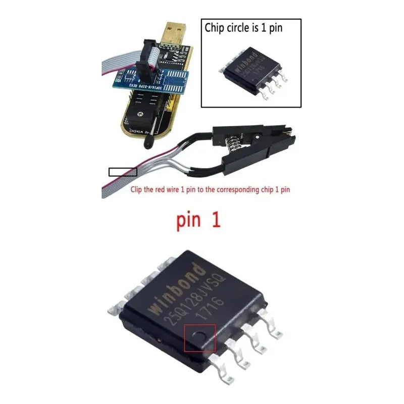 Ch341a Programador Usb Clip Pinza Dip-8 Ch341 Bios 24 25