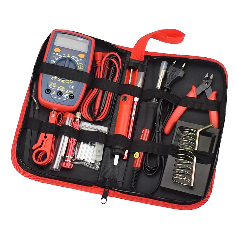 Kit Estuche Soldador Cautin Tester Pinzas Desatornillador