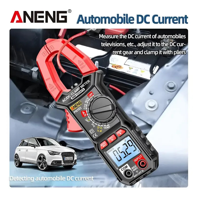 Pinza Amperimétrica Digital Aneng Pn103 Ac Dc 600a 600v Pantalla Lcd