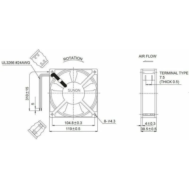 Ventilador Fan Cooler Dp200a 220v Ac 120mm X 120mm X 38 Mm