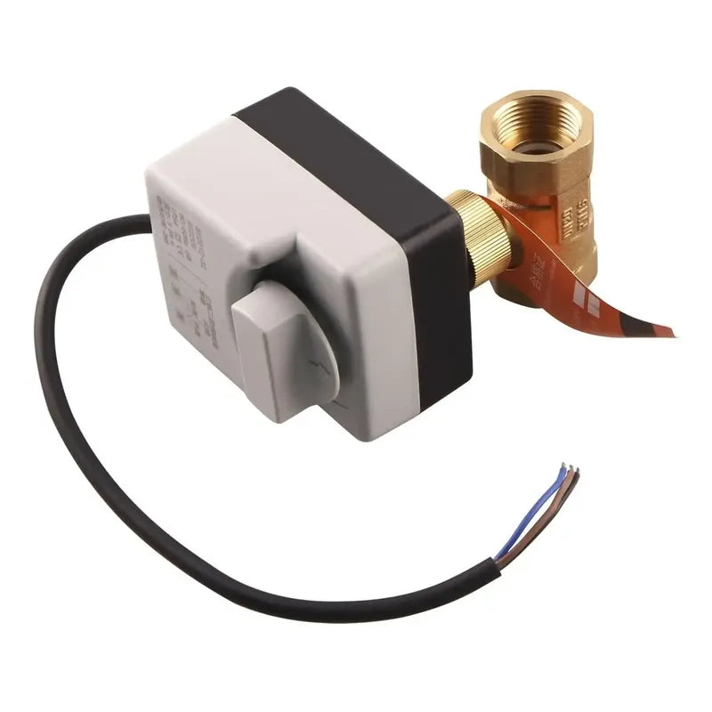 Electro Valvula Dn25 Bola Motorizada 220v + Perilla Manual Gris
