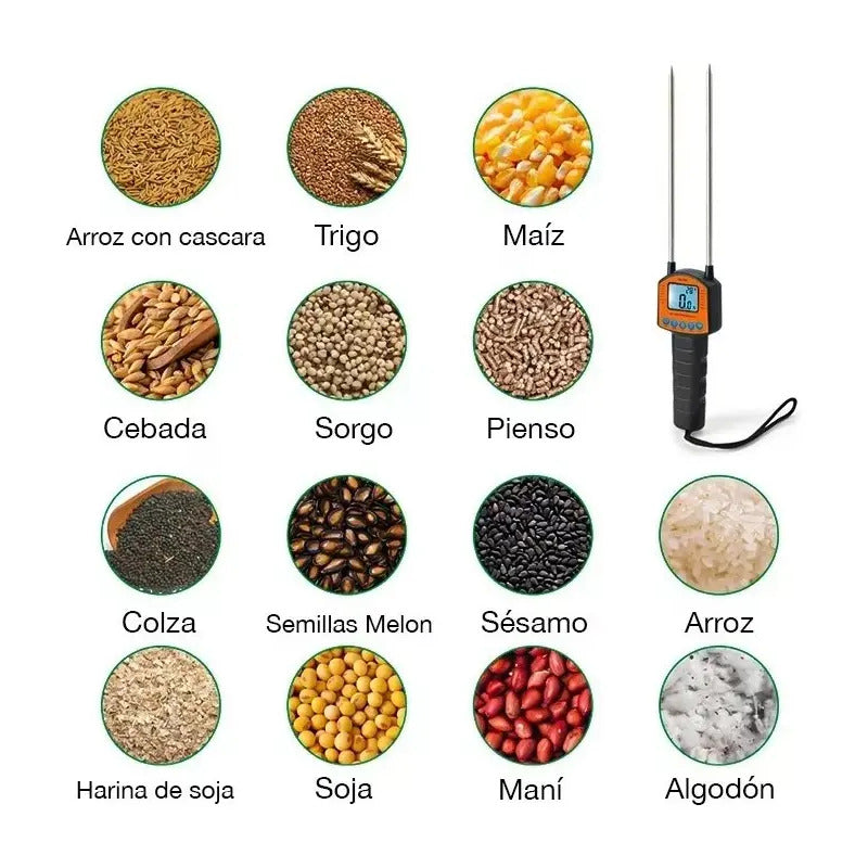 Higrometro Mide Humedad Granos Cereal Trigo Arroz Maíz Soya