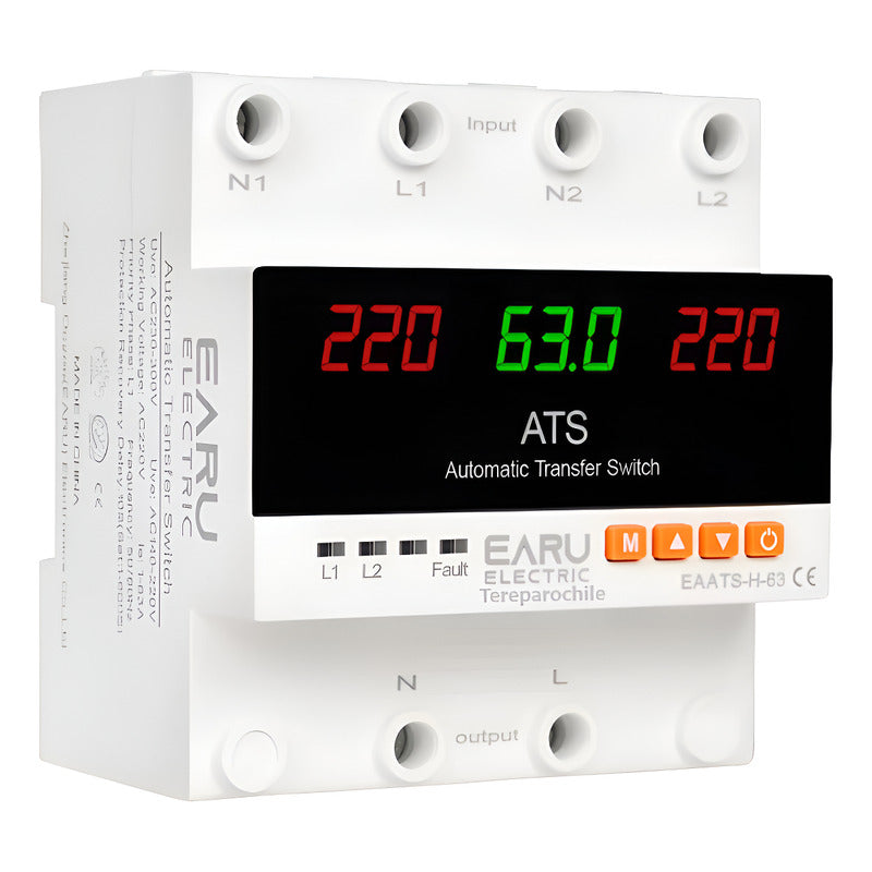 Ats Y Protector Voltaje Ajustable 220v 63a Transferencia 2fa