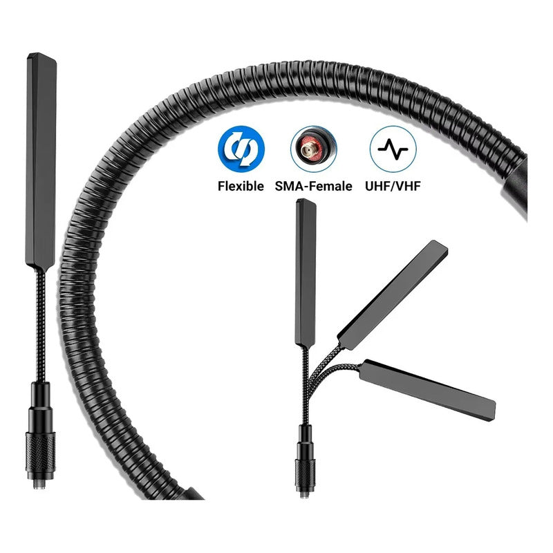 Antena Táctica Flexible De Doble Banda Radios Baofeng Sma-f