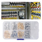 Kit Terminales Conectores Electricos Para Cables 150 Piezas Plateado