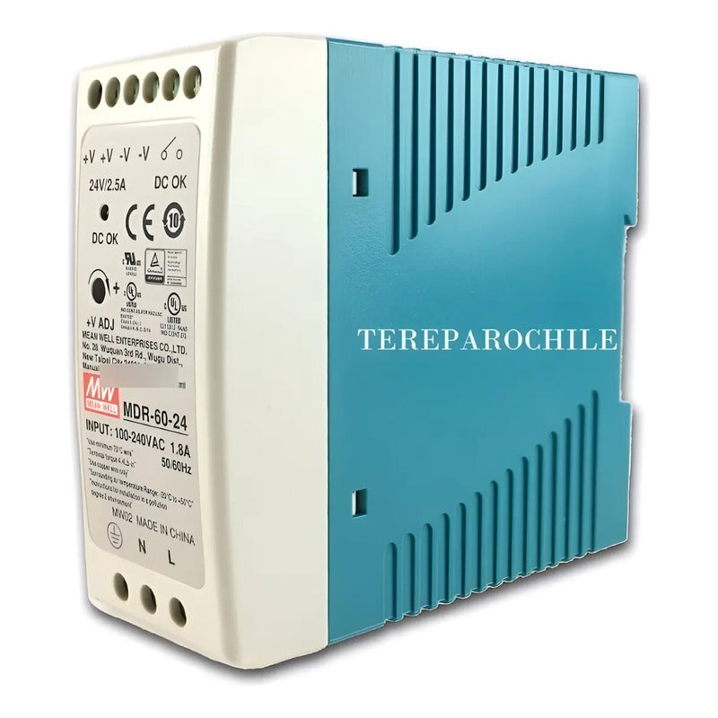 Fuente Poder Riel Din Plástica 24v 60w Mdr-60-24 Mean Well