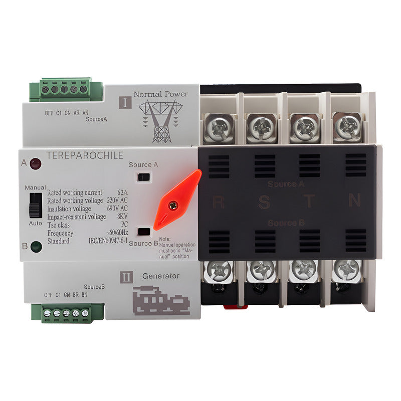 Switch Ats Transferencia Automatica Trifasico 63a 4 Fases Beige