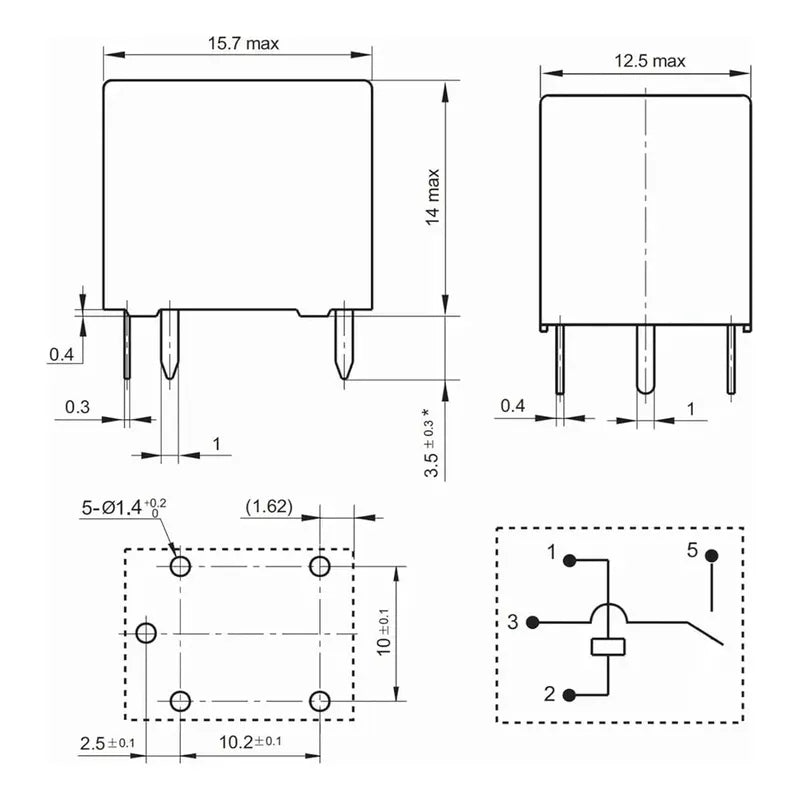 Rele Relay Cma51-s-dc12v Cma51sdc12v 20a 4 Pines