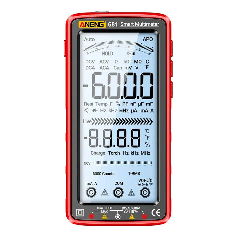 Multimetro Tester Digital Inteligente 6000d Dc/ac Recargable