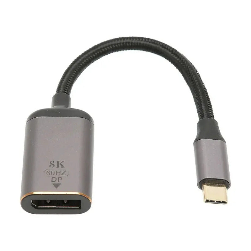 Adaptador Usb Tipo C A Displayport Hembra 4k 144hz- 8k 60hz Negro