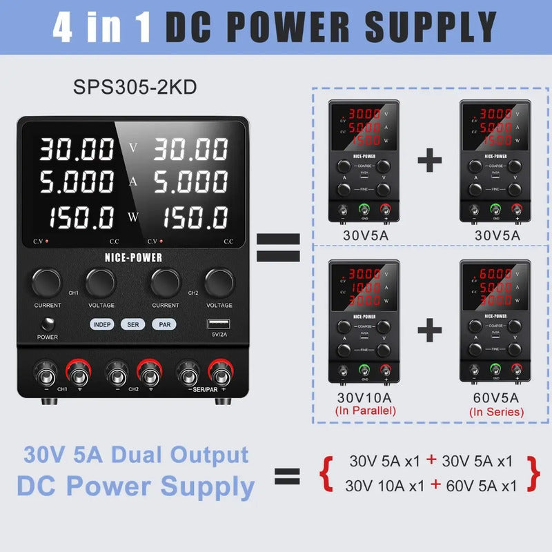 Fuente Poder Laboratorio Regulable Variable 0-60v 0-10a 300w