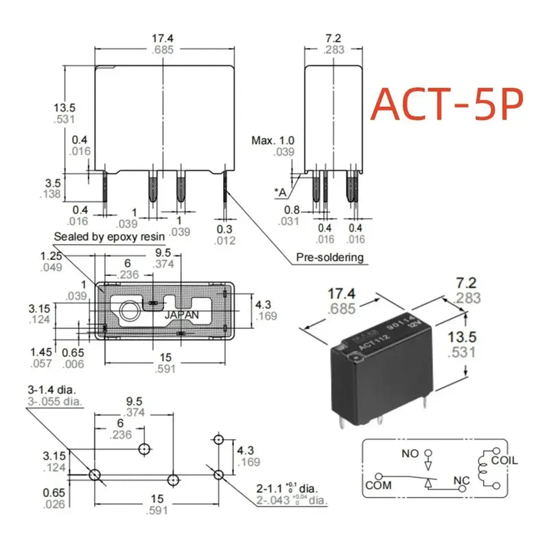 Rele Automotriz Act112 12v 5 Pines Relay