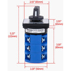 Switch Selector Conmutador Tipo Pacco 3 Posiciones 63a 1-0-2 Negro