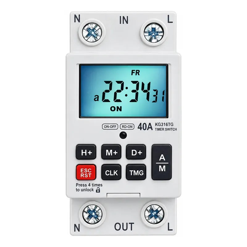 Temporizador Digital Programable Kg316t 220v Interruptor Din