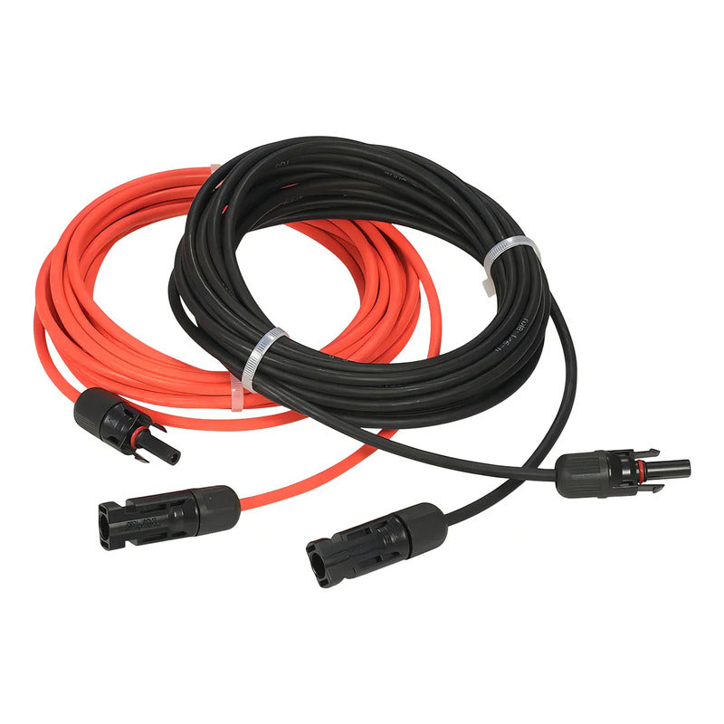 Par Cable Solar Fotovoltaico 6mm 2x20mt Con 4 Conectores Mc4 Rojo Y Negro