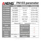 Pinza Amperimétrica Digital Tereparochile Pn103 Ac Dc 600a 600v Pantalla Lcd