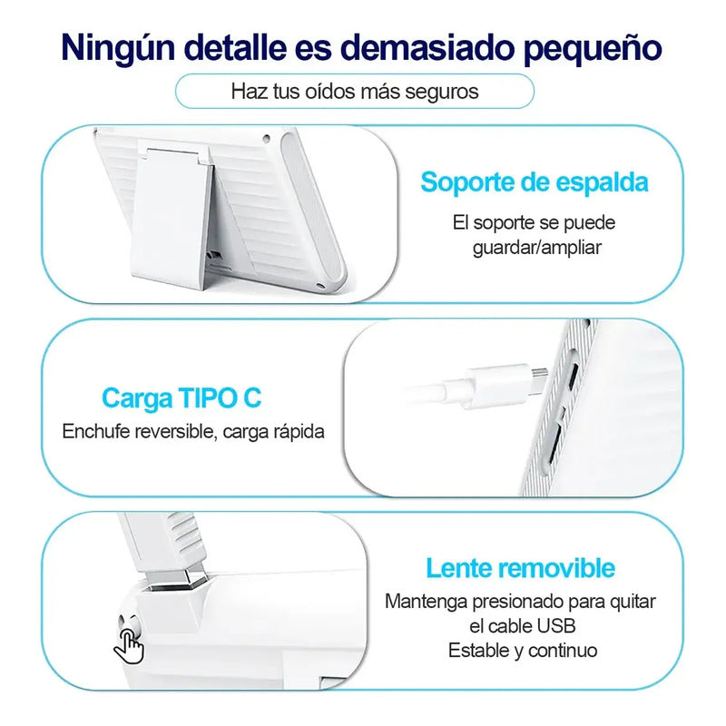 Otoscopio Profesional Digital 3.9mm Pantalla 4.3in Hd Oido Blanco