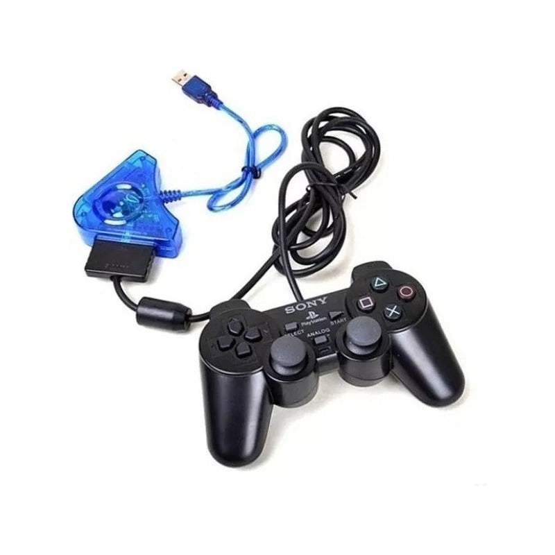 Adaptador Mando Para Playstation 2 Ps2 Joystick Usb A Pc Ps3 Azul