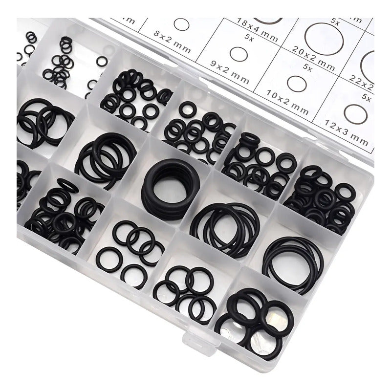 Set De Gomas Para Sellar O-ring 225 Piezas 3mm A 22mm O Ring