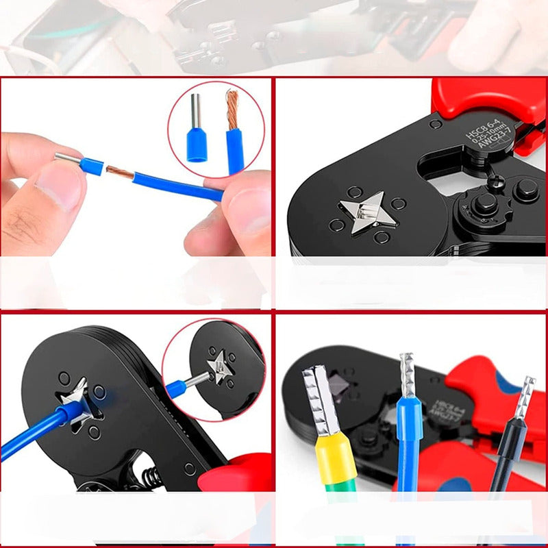 Ferrulera Alicate Crimpeadora Ferrul Pinza + 1200 Terminales