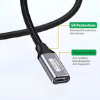 Cable Extensión Usb 3.2 Tipo C A Tipo C 3m 10gbps Pd100w Gris Oscuro
