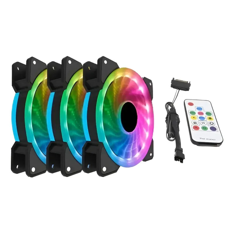 Kit 3 Ventiladores Cooler Pc Atx Btx 120mm Argb Drgb Gamer