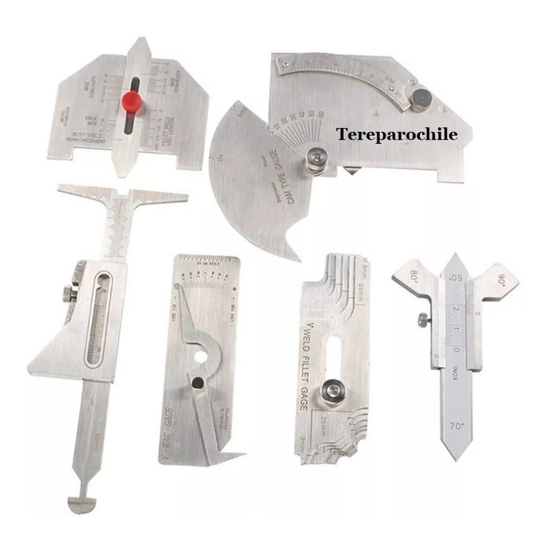 Set Medidor Para Inspeccion Chequeo De Soldadura 6 Und Galga