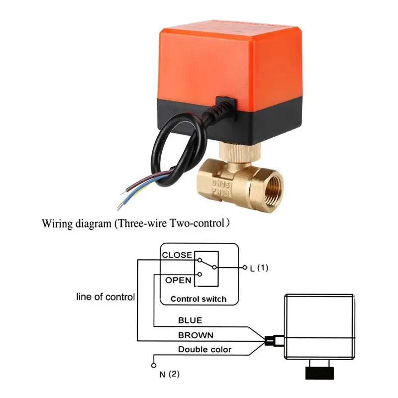 Electro Valvula Bola Motorizada Llave 12v 24v Dn25 Actuador