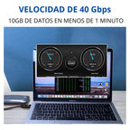 Cable Usb-c 4.0 Para Thunderbolt 4 40gbps 100w 8k 60hz 4k 1m Negro