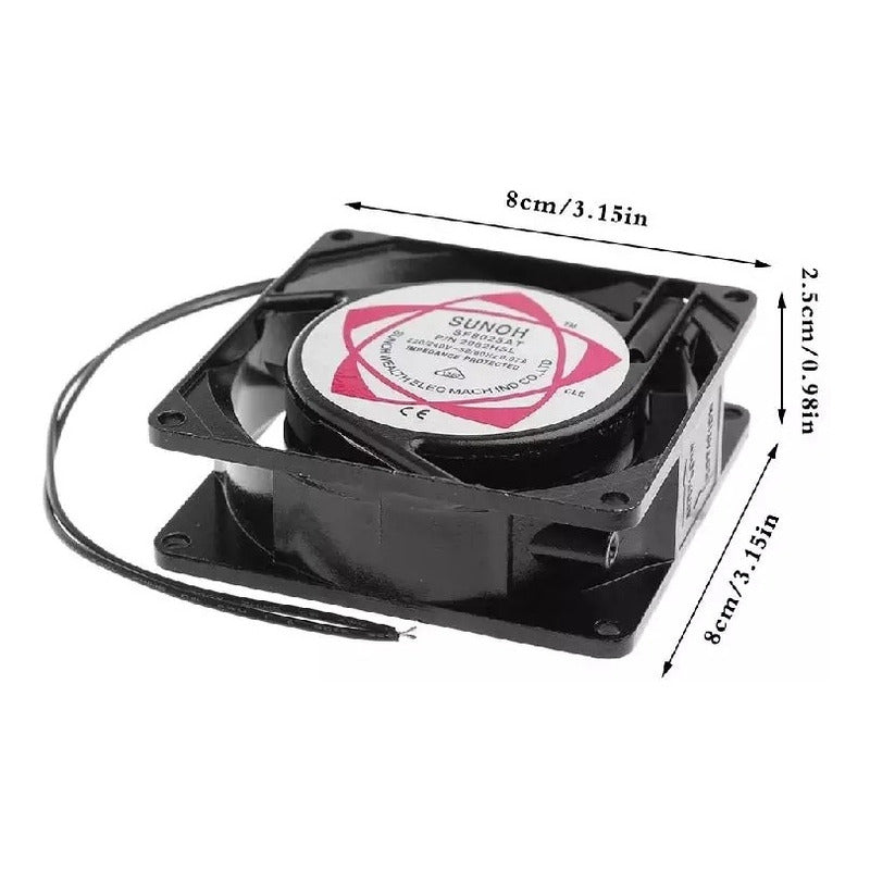 Ventilador Fan Cooler 80x80x25mm 12v 3 Pines Tereparochile Kd8025h12s Negro
