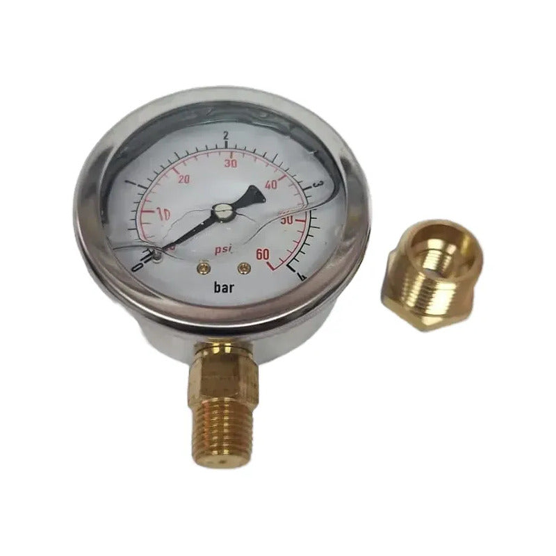 Manometro Glicerina 63mm 60 Psi 4 Bar Conex 1/2 Y 1/4 Npt