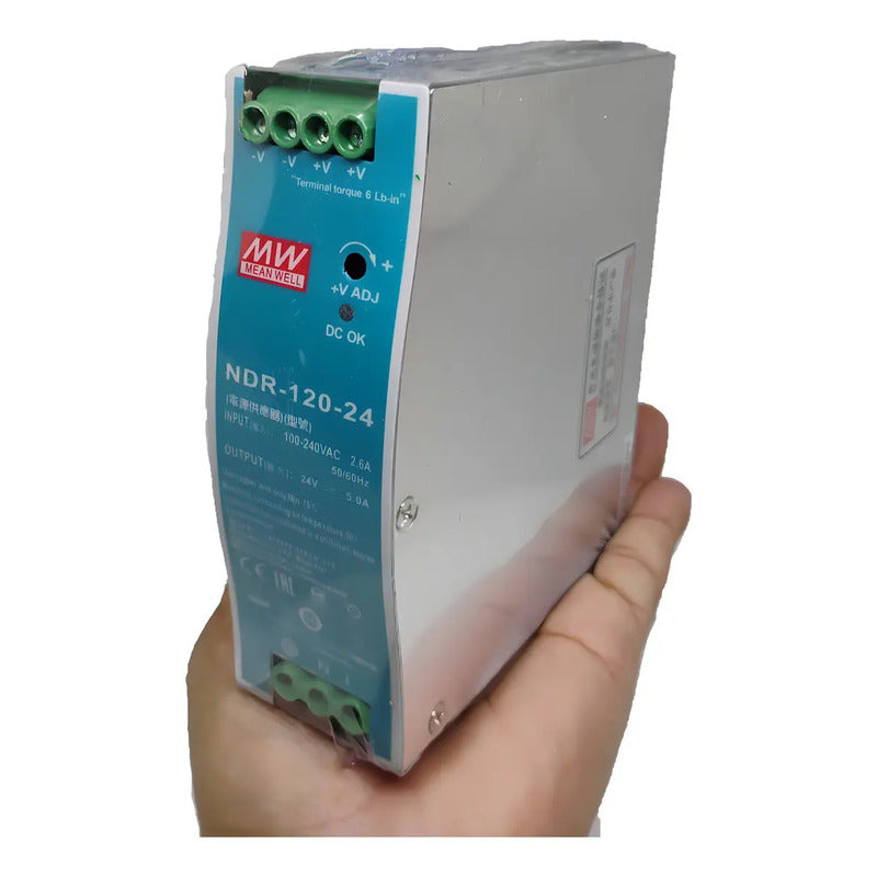 Fuente Poder Mean Well Riel Din Metal 24v 120w Ndr-120-24