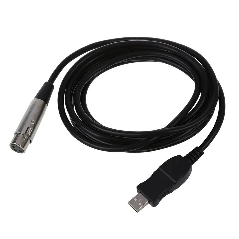 Cable Xlr Dmx Usb Hembra 3mt Studio Link Microfono Canon Negro
