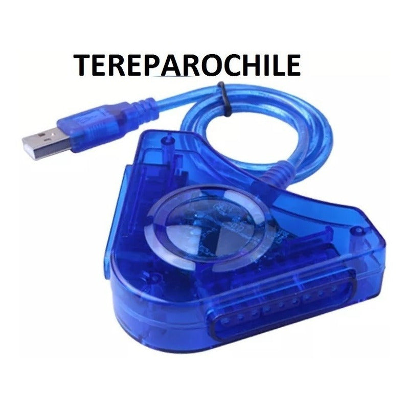 Adaptador Mando Para Playstation 2 Ps2 Joystick Usb A Pc Ps3 Azul