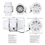 Extractor De Aire Blower Industrial 145mm 6 Pulgadas 220v