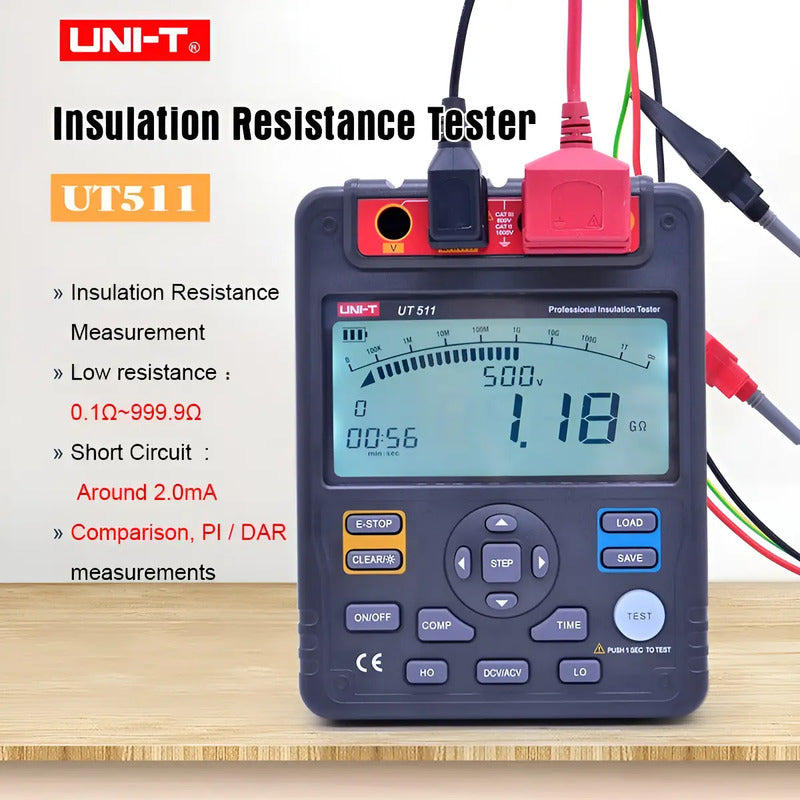 Tester Medidor De Resistencia Aislación Megóhmetro Ut511