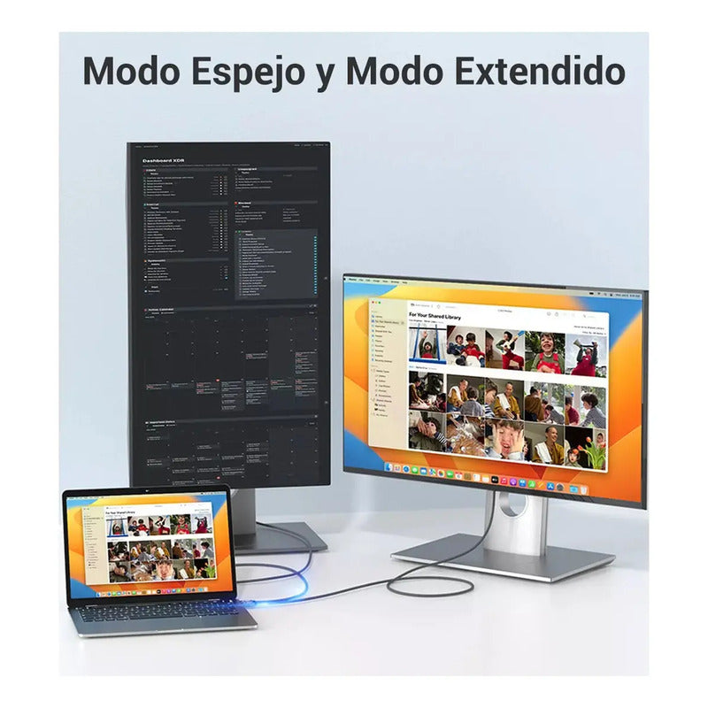 Cable Usb C A Displayport 1.4 8k 60hz 4k 144hz 2 Metros Alta Velocidad Resolución Gris
