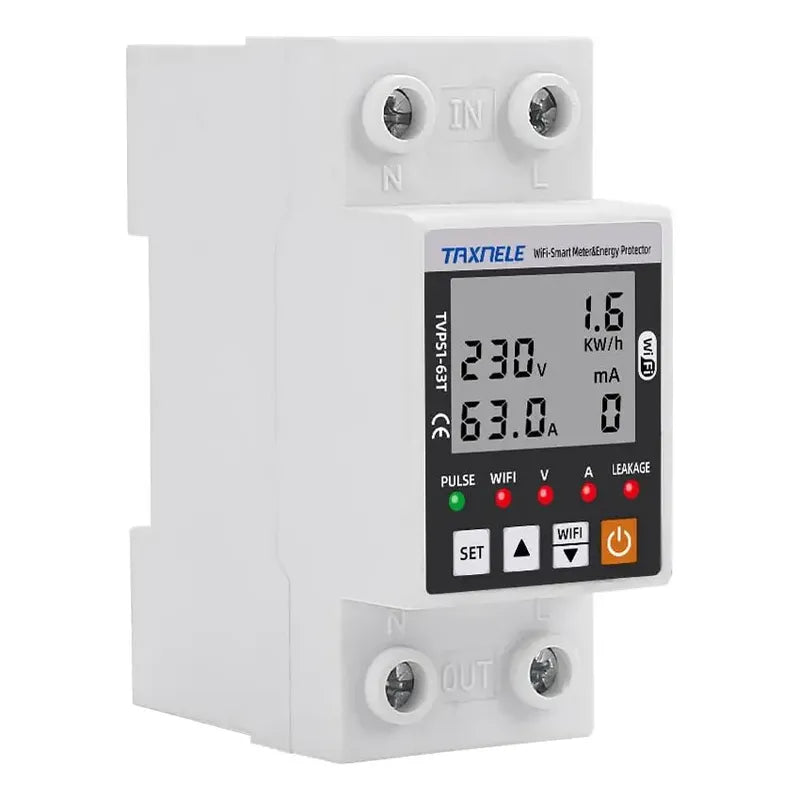 Rele Medidor Energía Smart Wifi Kwh 63a Bajo Y Alto Voltaje Color