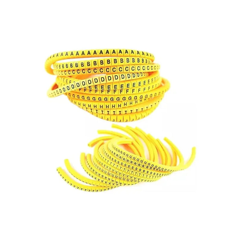 520 Marcadores Letras A-z Identificador Cable Electrico Red Amarillo