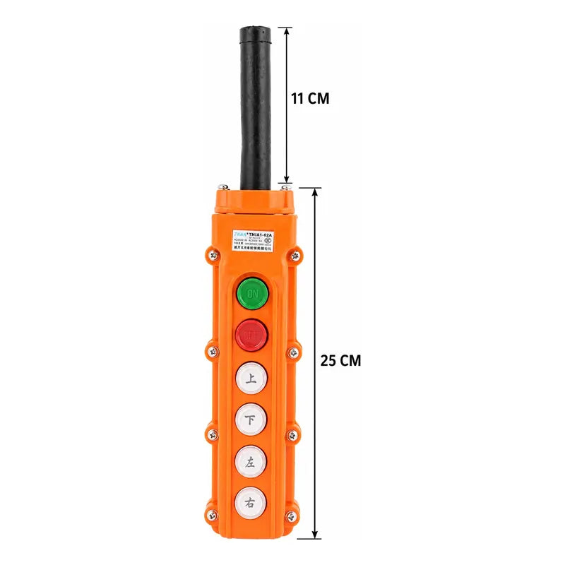 Botonera Colgante 6 Botones Puente Grua Pulsador Cob-62a Naranja