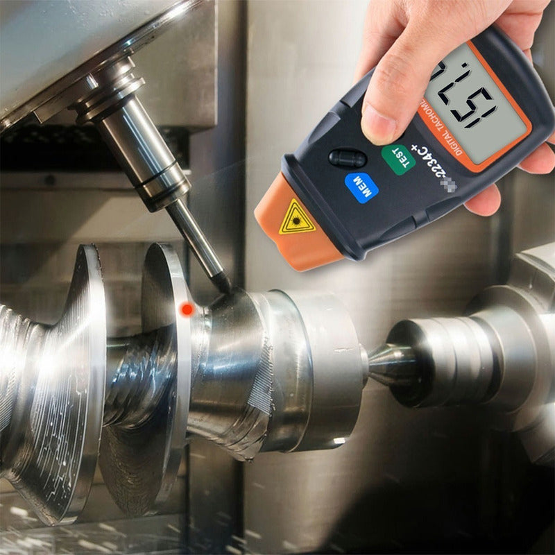 Tacometro Digital Medidor Rpm Sin Contacto Infrarrojo Laser Naranjo Negro