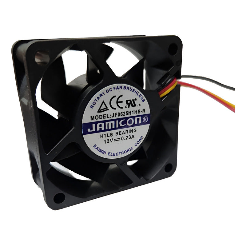 Ventilador Fan Cooler Tereparochile Jf0625h1hs-r 60x60x25mm 3 Pines Negro