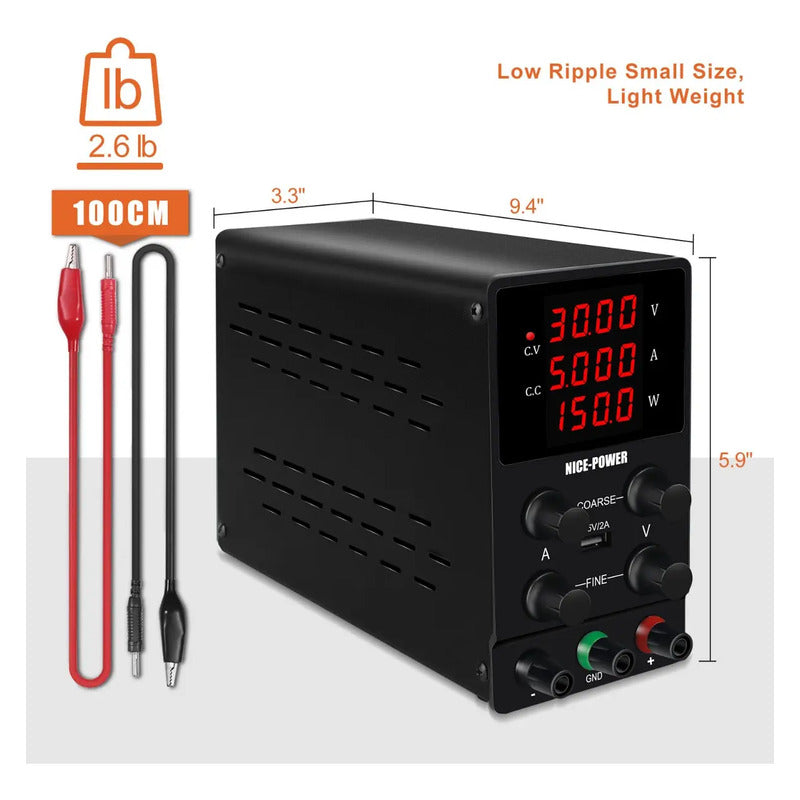 Fuente De Poder Variable Regulable De 0-30v 12 24v 4 Digitos