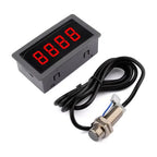 Tacometro Digital Led 9999 Rpm Dc 12v 24v Medidor Velocidad Negro