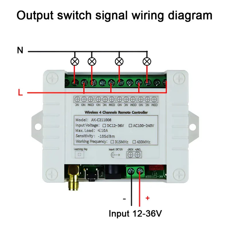 Control Remoto Industrial 4 Vias Puente Grua Motor Elevador