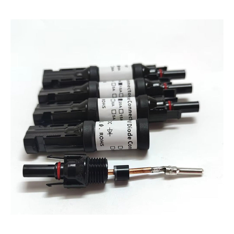 Conector Mc4 Panel Solar Fotovoltaico Con Diodo 20a 1000v Negro 1000v 1000v