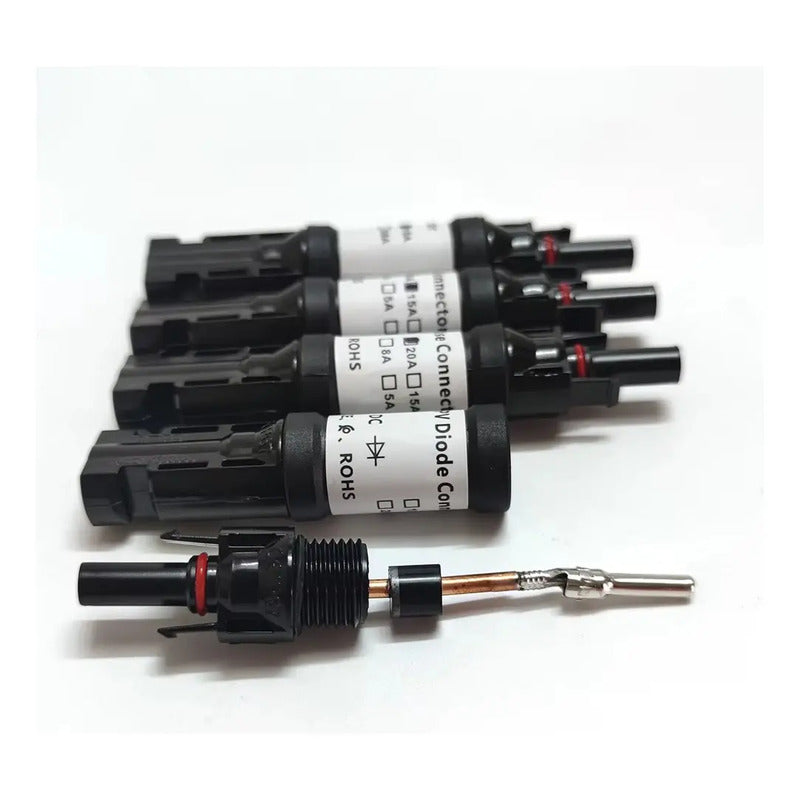 Conector Mc4 Panel Solar Fotovoltaico Con Diodo 20a 1000v Negro 1000v