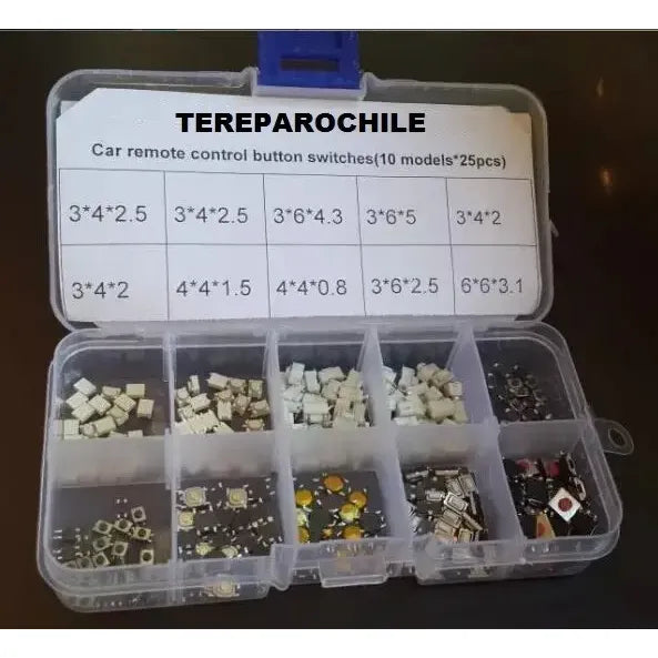 Kit 250 Pulsadores Switch Micro Pulsadores Boton Tactil Push